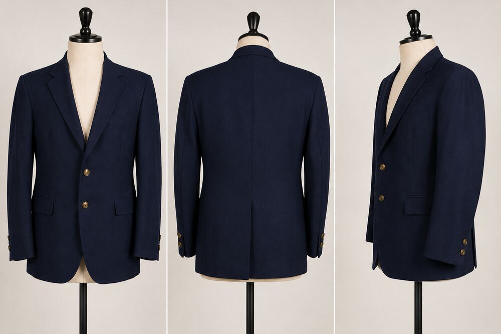 Vintage Alan David Union Made Navy Blazer Miller's Portland OR Mens Bird Lining